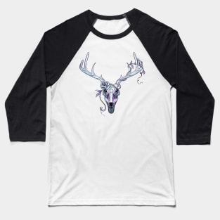 Deerskull and Roses Baseball T-Shirt